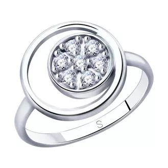 Кольцо из серебра с фианитами 94012899