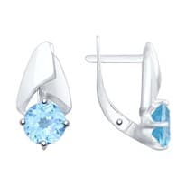 Серьги из серебра с топазами