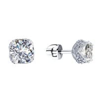 Серьги из серебра с фианитами