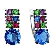 Cерьги из серебра с кристаллами Swarovski