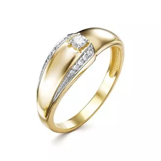 Кольцо V18143510000 из лимонного золота с бриллиантом