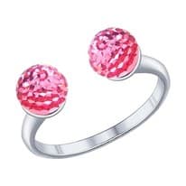 Кольцо из серебра с кристаллами swarovski
