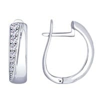 Серьги из серебра с фианитами