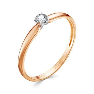 Кольцо помолвочное V10361510000_PM из красного золота с бриллиантом
