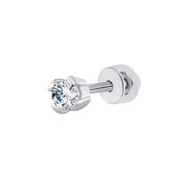 Серьги одиночные из серебра с фианитом