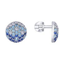 Серьги из серебра с фианитами