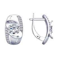 Серьги из серебра с фианитами