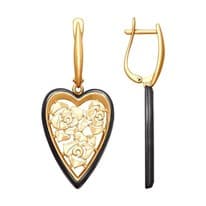 Серьги из золочёного серебра