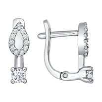 Серьги из серебра с фианитами