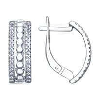 Серьги из серебра с фианитами