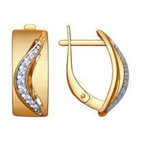 Серьги из золочёного серебра с фианитами