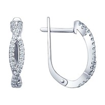 Серьги из серебра с фианитами