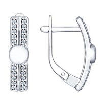 Серьги из серебра с фианитами