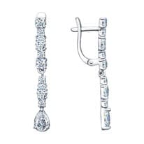 Серьги из серебра с фианитами