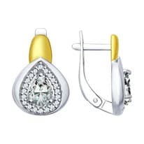 Серьги из серебра с фианитами