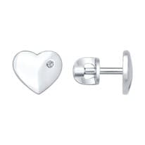 Серьги-пусеты из серебра с бриллиантами