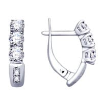 Серьги из серебра с фианитами