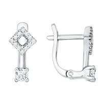 Серьги из серебра с фианитами