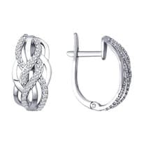 Серьги из серебра с фианитами