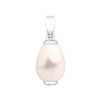 Подвеска из серебра с розовым жемчугом Swarovski