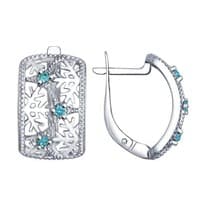 Серьги «Снежинка» из серебра 