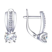 Серьги из серебра со Swarovski Zirconia
