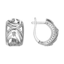Серьги из серебра с фианитами