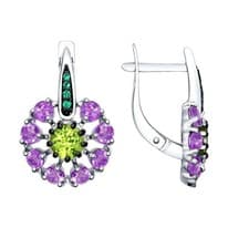 Серьги из серебра с миксом камней