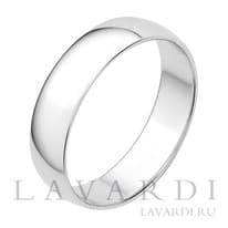 Обручальное кольцо из белого золота 5 мм 15 размер