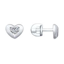 Серьги из серебра с фианитами