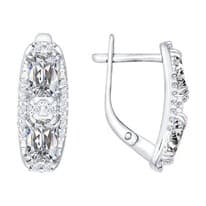 Серьги из серебра с фианитами