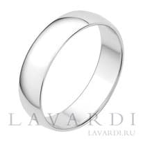 Обручальное кольцо из белого золота 5 мм 15.5 размер