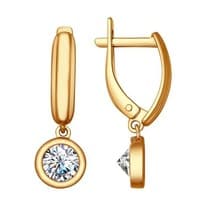 Серьги из серебра с фианитами