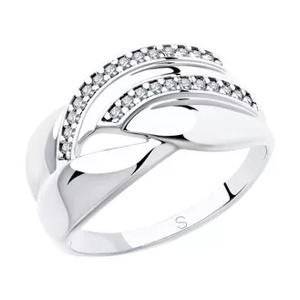 Кольцо из серебра с фианитами 94012919