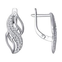 Серьги из серебра с фианитами