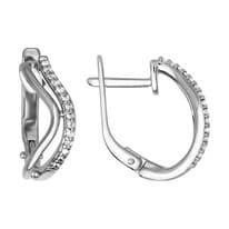 Серьги из серебра с фианитами