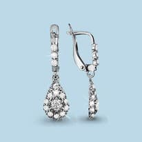 Серьги, серебро, артикул LV44096А