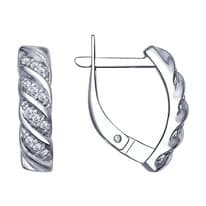 Серьги из серебра с фианитами