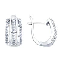 Серьги из серебра с фианитами