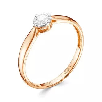 Кольцо V14091514600 из красного золота с бриллиантом