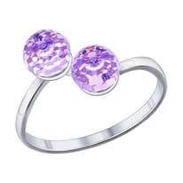 Кольцо из серебра с кристаллами swarovski
