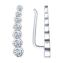 Серьги из серебра с фианитами