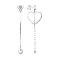 Серьги из серебра с фианитами