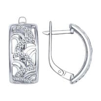 Серьги из серебра с фианитами