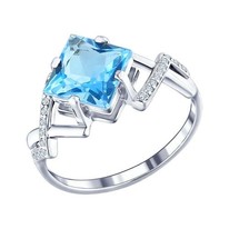 Серебряное кольцо с топазом