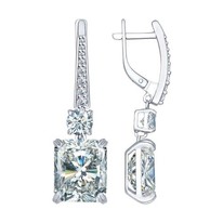 Серьги из серебра с фианитами