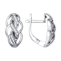 Серьги из серебра с фианитами