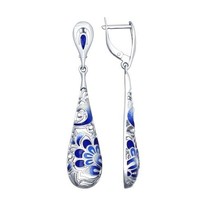 Серьги из серебра с эмалью