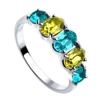 Кольцо из серебра с кристаллами Swarovski 