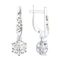 Серьги из серебра с горным хрусталем